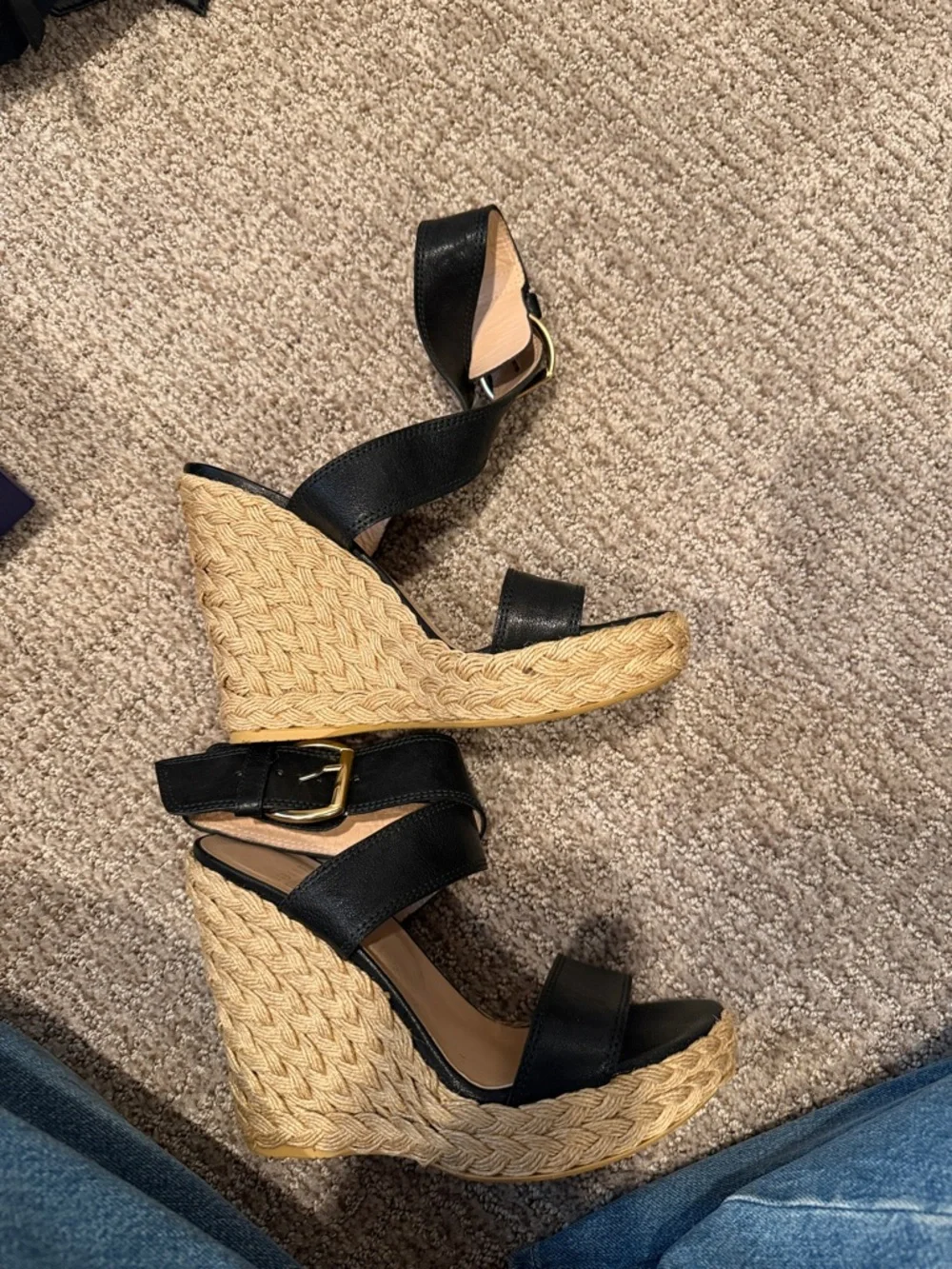 Black Espadrille Wedge Sandals - Stewart Weitzman - Picture 6 of 8